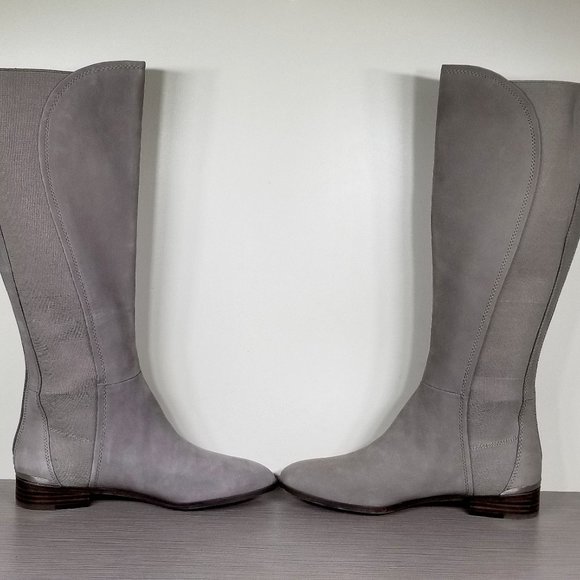 Louise et Cie Vallery Tall Boot, Light Gray Leather, Womens Size 8.5 M / 38.5 - Picture 12 of 15